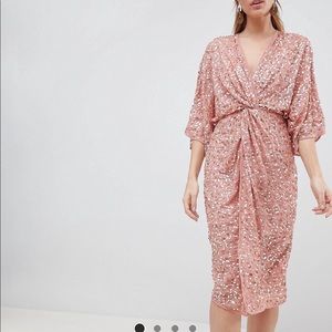 Asos design scattered sequin midi dress